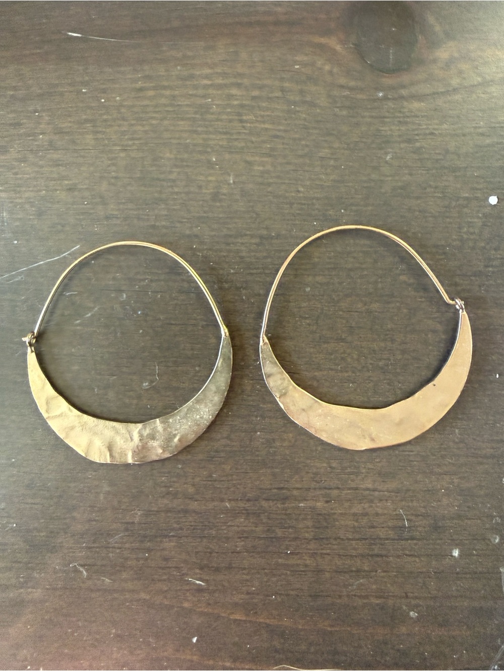 LOFT Hammered Gold Crescent Hoop Earrings